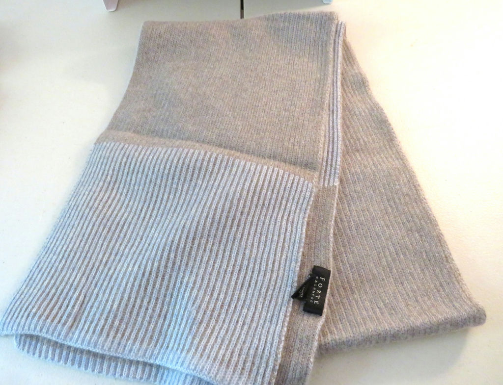 Forte Gray Patterned Cashmere Scarf - image 1 of 3