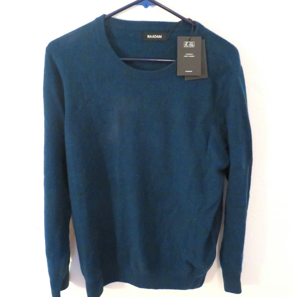 Naadam Teal Crewneck Cashmere XL Women’s Sweater NWT - image 1 of 4