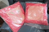 Pair of 16" Leather Throw Pillow Pink and Check 1 of 2 - thumbnail 3 of 3
