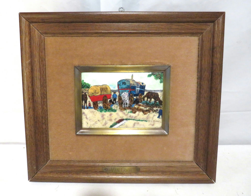 Framed Van Gogh The Caravans Ceramic Tile Art - image 1 of 4
