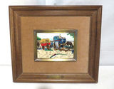 Framed Van Gogh The Caravans Ceramic Tile Art - thumbnail 1 of 4