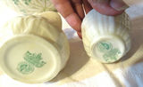 Belleek Bowl and Belleek Creamer Sugar and Covered Jar Green stamp on bottom - thumbnail 8 of 11