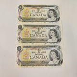 1973 Canadian $1 Bills Sequencial Bank Notes - thumbnail 1 of 8