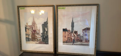 Vintage European Hand Colored Lithographs 1940's - Image 1 of 5