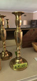 Vintage Brass Candlesticks from Japan and Candle - thumbnail 2 of 5
