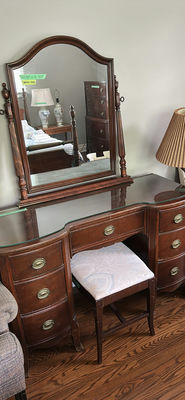 Antique Dressing Table and Stool - Image 1 of 15