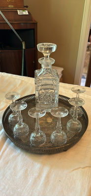Decanter and 6 Glasses - Image 1 of 7