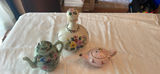 2 Vintage/Antique Teapots and one bottle with lid - thumbnail 1 of 17