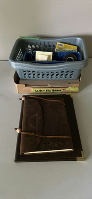 Leather Journal, Containers and Office Supplies - Image 1 of 13