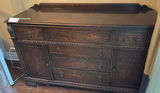 VIntage Jacobean style solid wood sideboard Buffet - thumbnail 1 of 12