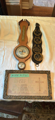 Vintage Barometer, Horse Brass Medallions and Picture - Image 1 of 8