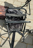 Blue folding camping chairs, trekking poles, and brown backpack - thumbnail 5 of 7