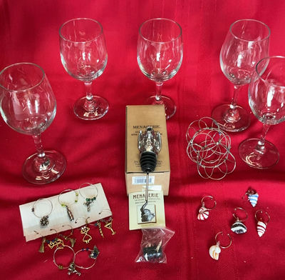 Wine Glasses, Rings, Aerator - Image 1 of 6