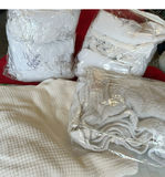 4 Sets Of Queen Size, White Linen Sheets, 2 Blankets - thumbnail 1 of 5