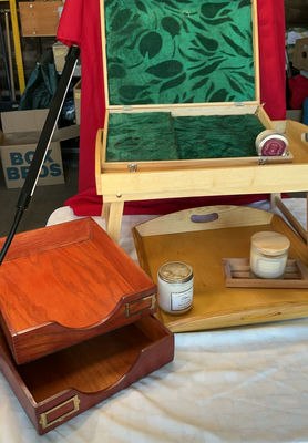 Set of Wooden Boxes and Felt-Lined Display Case - Image 1 of 6