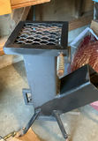 Metal freestanding Rocket stove with top grate and ash drawer - thumbnail 3 of 5