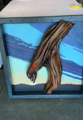 'Wounded' title of a 3D original painting with drift wood - Image 1 of 7