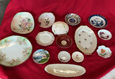 Assorted porcelain dinnerware with floral and blue-and-white patterns - Image 1 of 13