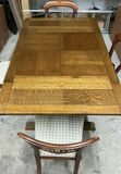 Antique Square Oak Table, with slide out leaves, Four Chairs - thumbnail 1 of 11
