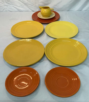Bauer Ceramics, in yellows and burnt orange - Image 1 of 9