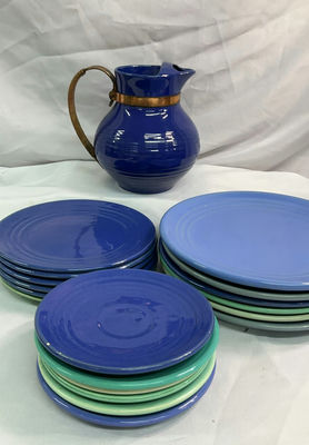 Bauer Blues Plates, and rare pitcher - Image 1 of 13