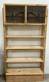 Handmade Pine Shelf With Stained Glass cabinet on top. - thumbnail 1 of 4