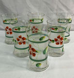 Set of six hand-painted floral glass Libby tumblers - thumbnail 1 of 4