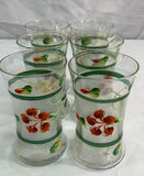 Set of six hand-painted floral glass Libby tumblers - thumbnail 4 of 4