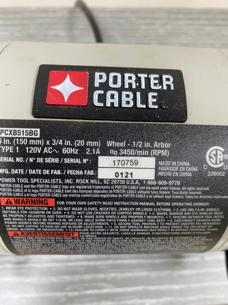 Porter-Cable Dual-Wheel Bench Grinder - image 5 of 5