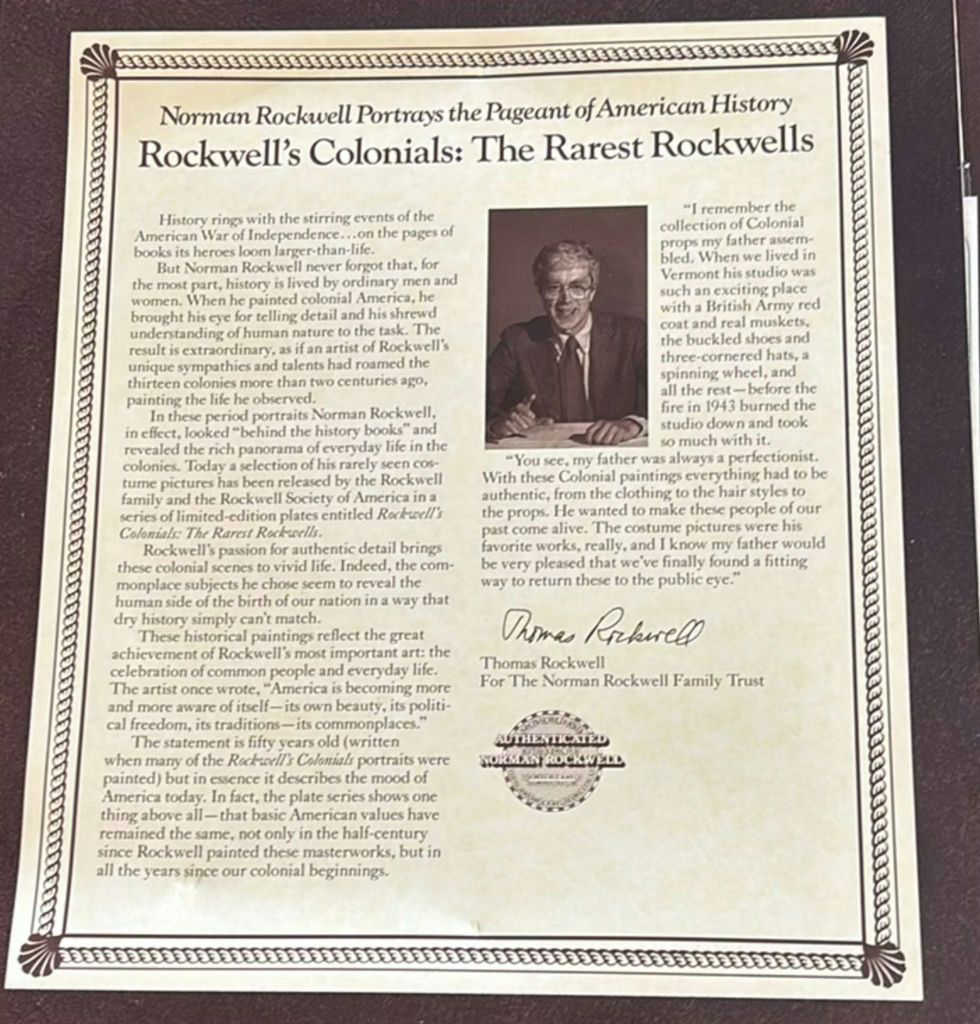 Norman Rockwell Collector Plates – The Rarest Rockwells (Colonials series) - image 1 of 14