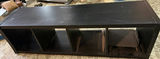 Black wooden storage shelf with cubbies - thumbnail 2 of 3
