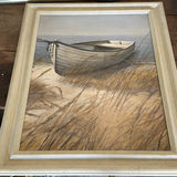 Framed coastal boat painting - thumbnail 1 of 4