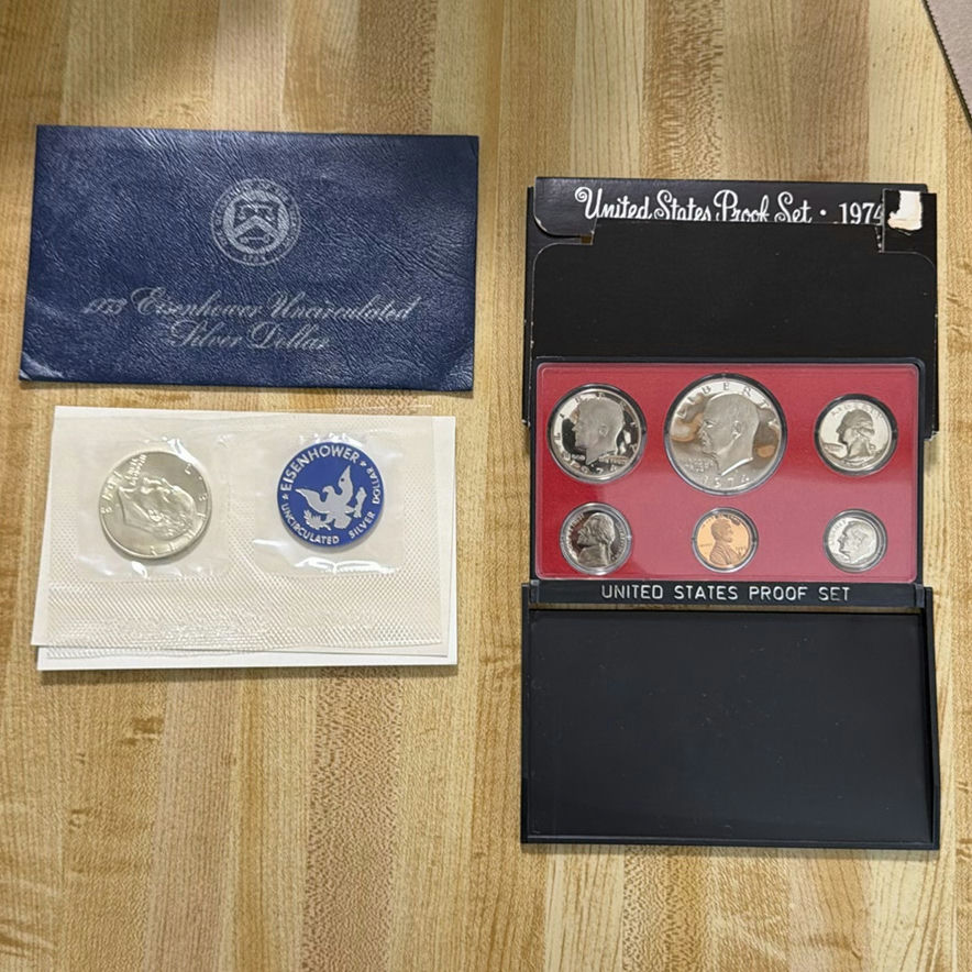 1974 United States Proof Set and Eisenhower Coin Collection - image 1 of 6