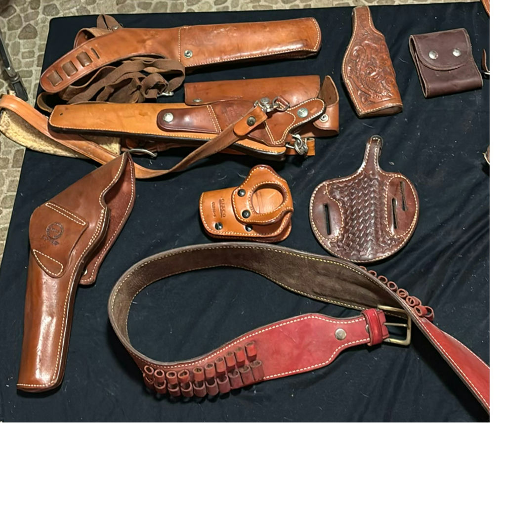 Assorted brown leather belts, holsters, and pouches - image 2 of 7