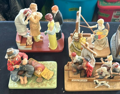 Norman Rockwell Collection of vintage ceramic figurine dioramas - Image 1 of 11