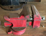 Bench Vise Set: One Large Black Vise and Two Red Vises - thumbnail 3 of 4