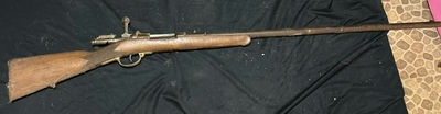 Rifle with wooden stock and mounted scope - Image 1 of 10