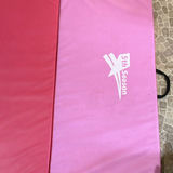 Pink and red folding gym mat with carrying strap - thumbnail 2 of 7