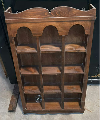 Antique wooden shelf unit and carved chair - Image 1 of 7