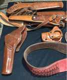 Assorted brown leather belts, holsters, and pouches - thumbnail 4 of 7