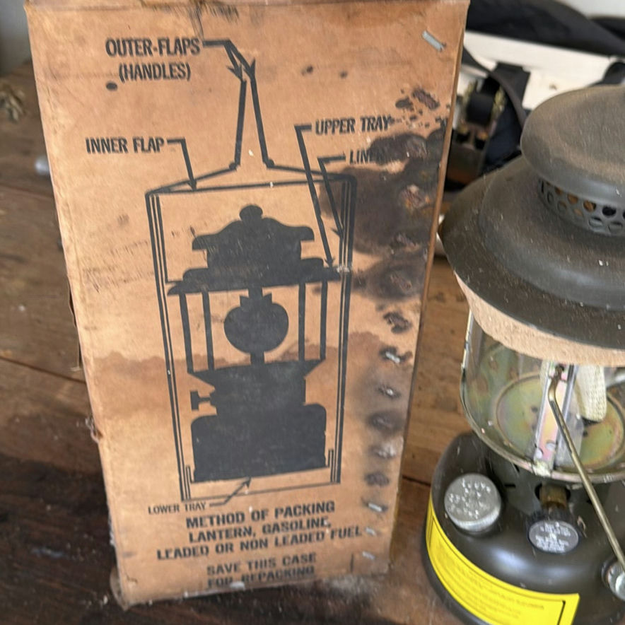 Vintage kerosene lantern with metal Lazy Susan  tray  - image 2 of 7