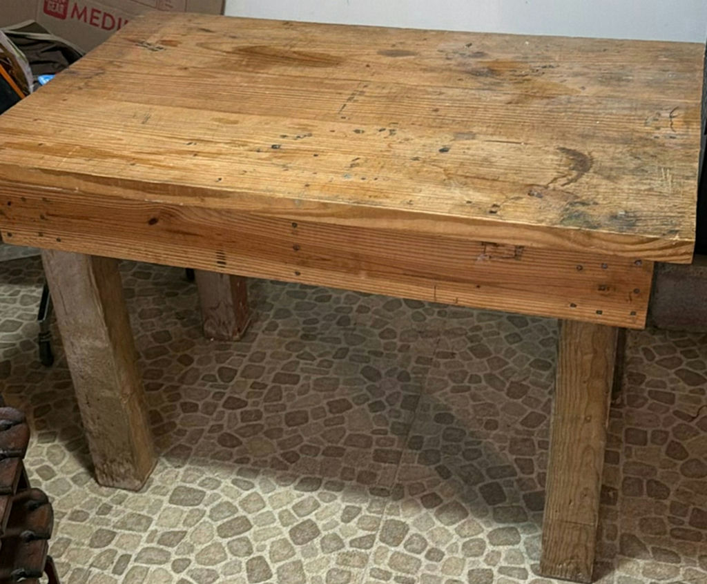 Rustic wooden work table - image 1 of 6