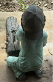 Two Child Figure Garden Statues- metal approximately 2' tall - thumbnail 4 of 8