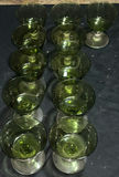 Set of green glass wine glasses - thumbnail 1 of 5