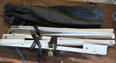 Aluminum rail components with straps and a storage bag - Image 1 of 6