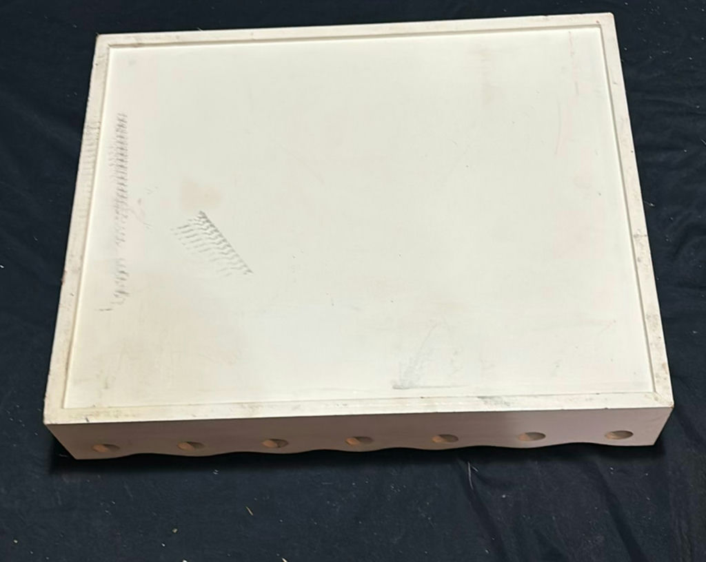Antique wooden items: Windsor chair, ammo crate, sewing box, and wall decor - image 8 of 10