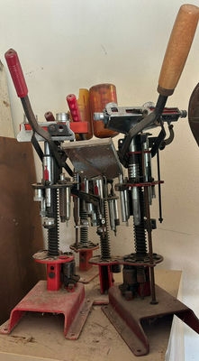 Four Vintage bench-mounted hand press with multiple lever attachments - Image 1 of 6