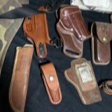 Assorted leather gun holsters and related gear - thumbnail 3 of 7