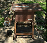 Rockwell table saw with side-mounted motor on metal stand - thumbnail 1 of 5