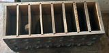 Vintage wooden bottle rack with circular slots and drawers - thumbnail 2 of 5